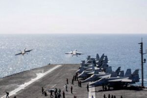US has three aircraft carriers in the Middle East for first time since 2003
